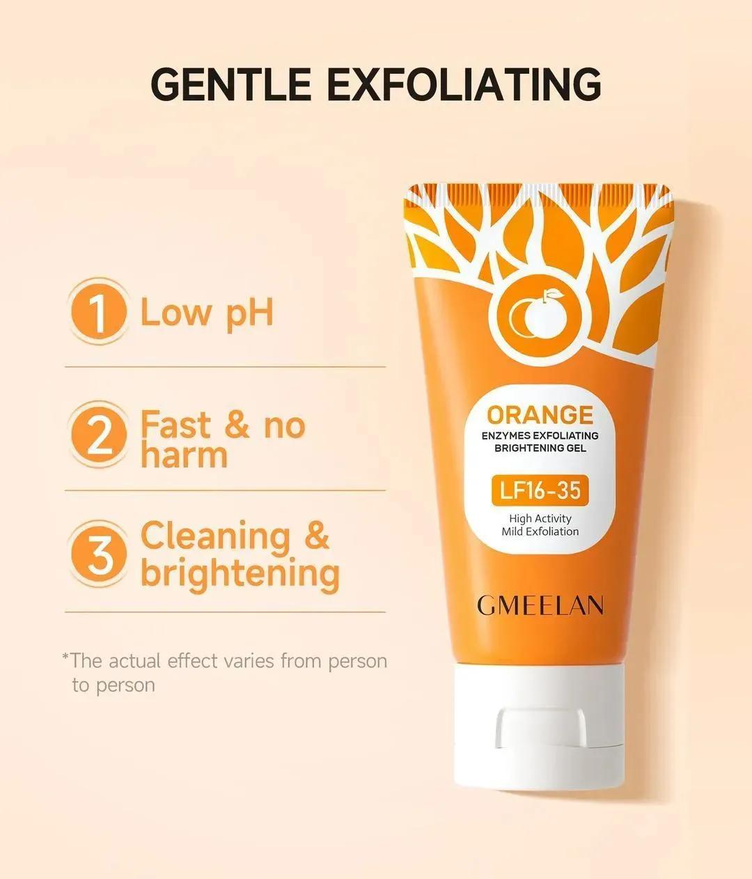 Orange Enzyme Exfoliating Brightening Gel for All Skin Types.