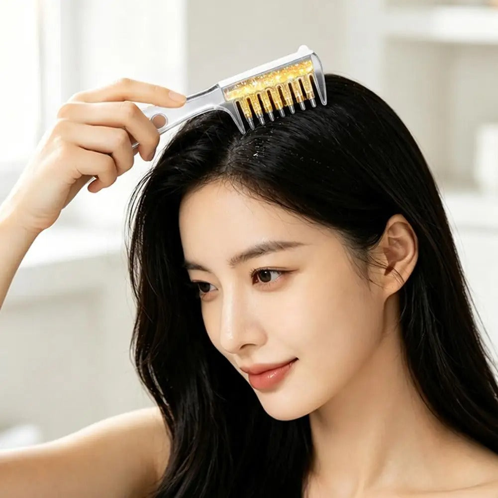Scalp Oil & Serum Applicator Comb – Refillable Liquid Dispensing Massage Comb