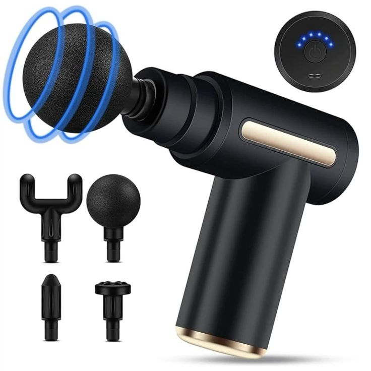 Mini Fascial Gun - 4-in-1 Portable Body Massager for Deep Tissue Pain Relief