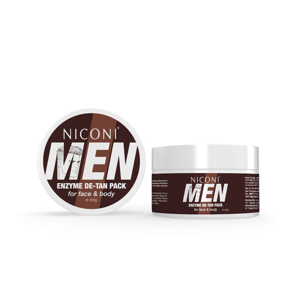 Niconi Men Enzyme De-Tan Pack | For Face & Body (300g).
