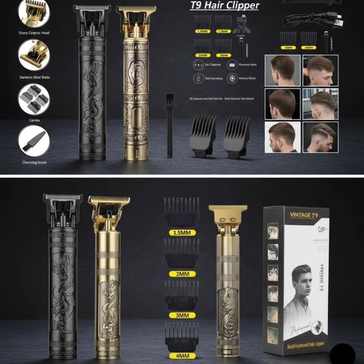 T9 Vintage Hair Trimmer – Professional Zero-Gap Cordless Clipper