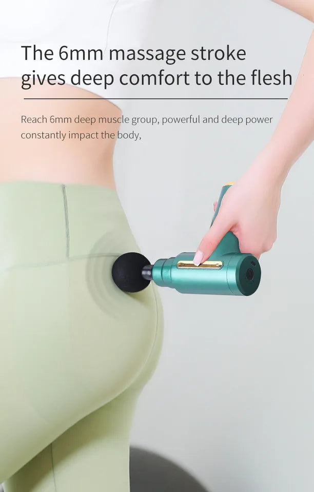 Mini Fascial Gun - 4-in-1 Portable Body Massager for Deep Tissue Pain Relief