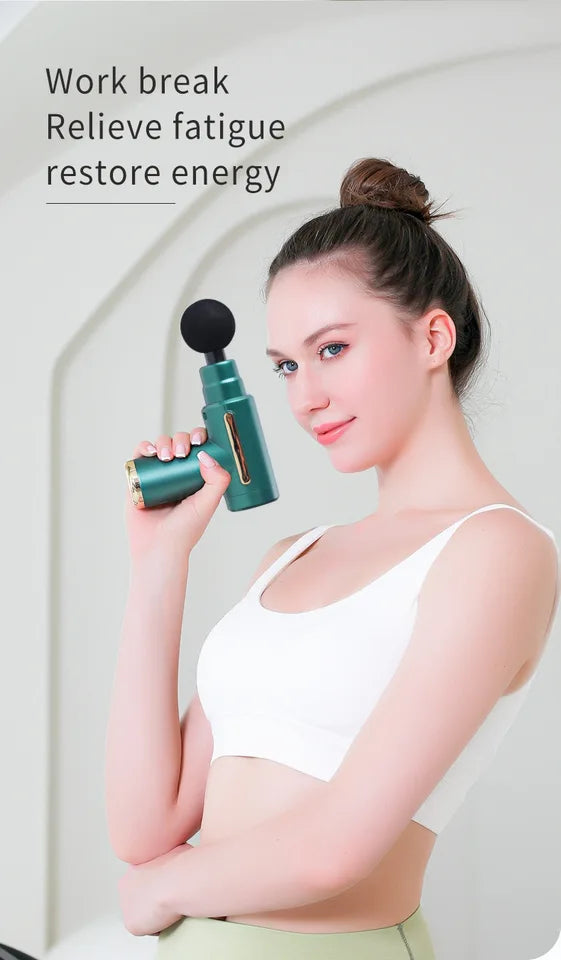 Mini Fascial Gun - 4-in-1 Portable Body Massager for Deep Tissue Pain Relief