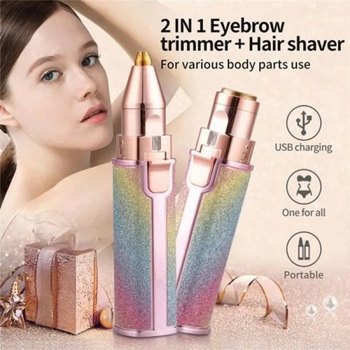 2 in 1 Electric Eyebrow Trimmer & Hair Remover for all parts use in pen Flawless