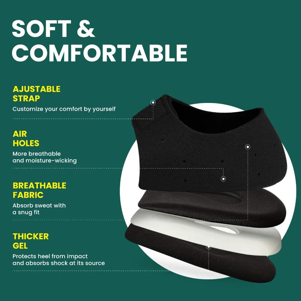 Gel Heel Protectors with Adjustable Strap – Cushioning Heel Pads for Foot Comfort